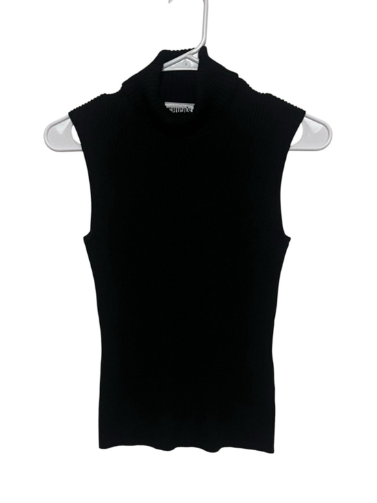 Chico's Sweaters - Chicos Design Ribbed Sleeveless Silk Blend Sweater Small 0 Black Turtleneck Top